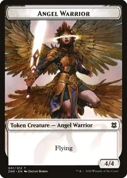 MTG Angel Warrior // Shark ** Zendikar Rising Tokens ** English (LP) - Image 1