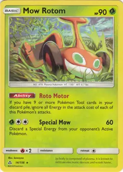 Pokemon - Mow Rotom - 14/156 - Rare - Sun and Moon Ultra Prism - NM - Image 1