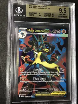 Pokemon Mega Evolution Mega Lucario EX Full Art 160/132 Ultra Rare 2025 BGS 9.5 - Image 1