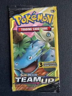 Pokemon TCG FACTORY SEALED Team Up Mini Booster Pack 3 Card Venusaur Celebi - Image 1