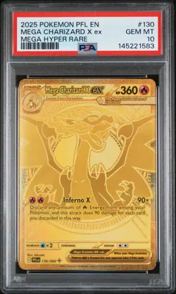 2025 POKEMON PFL EN-PHANTASMAL FLAMES MEGA HYPER RARE MEGA CHARIZARD X EX PSA 10 - Image 1