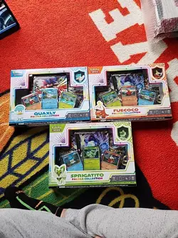 Pokemon Paldea Pin Collection Set of 3 Fuecoco, Sprigatito & Quaxly New Sealed - Image 1