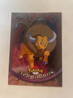 1999 Topps Pokemon TV Animation Edition #128 Tauros Foil - Image 1