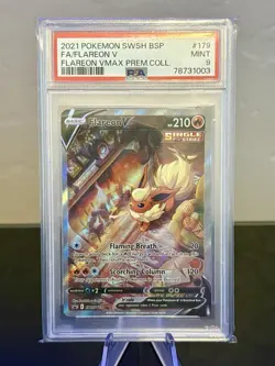2021 Pokemon SWSH FA/Flareon V Premium Collection Promo 179 PSA 9 - Image 1
