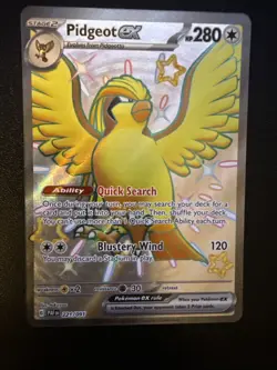 Pokemon TCG Pidgeot EX 221/091 Holo Shiny Ultra Paldean Fates - Image 1