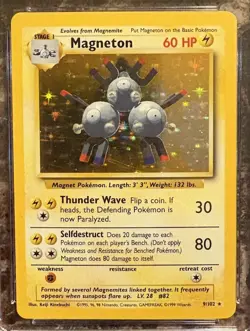 Magneton Pokemon Card Authentic CGC 7.5 Holo Rare 9/102 Base Set - Image 3