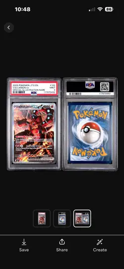 2025 POKEMON JOURNEY TOGETHER SPECIAL ILLUSTRATION RARE #182 VOLCANION EX PSA 9 - Image 3