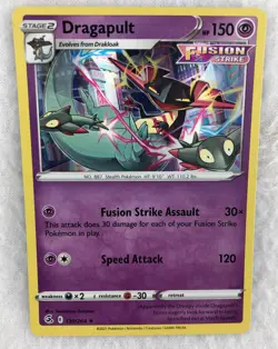 Pokemon Card Dragapult 130/264 Fusion Strike Holo Rare - Image 1
