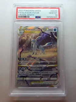 Glaceon VSTAR GG40/GG70 Pokemon TCG Crown Zenith Galarian Gallery PSA Gem 10 - Image 1