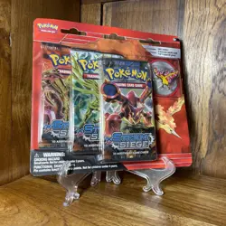 🔥 Moltres Pokemon TCG Legendary Pin Set Blister - 3 Steam Siege XY Booster Pack - Image 1