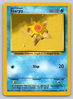 Staryu 65/102 Common Base Set Unlimited Pokemon Lightly Played - Image 1