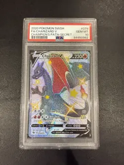 2020 Pokemon SWSH Full Art Shiny Charizard V PSA 10 Gem Champion's Path #79 - Image 1