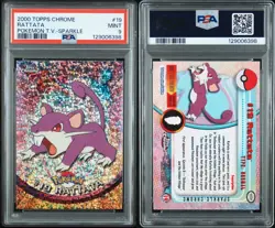 Pokemon PSA 9 Rattata T.V. #19 Topps Chrome Sparkle - Image 1