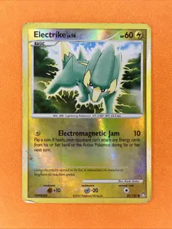 Electrike 81/123 D&P Mysterious Treasures Pokemon Card Reverse Holo DMG - Image 1