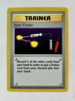 Item Finder 1999 Pokemon Game Base Set Unlimited Rare #74/102 * Damaged - Image 1