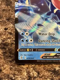 2021 Pokemon Greninja V 073/264 Fusion Strike Holo - Image 2