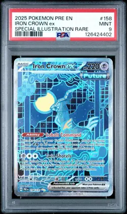 Pokemon Iron Crown ex 158/131 Sv: Prismatic Evolutions PSA 9 Special Illustrati… - Image 1