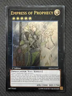 Yugioh Empress of Prophecy 1st Edition Ultimate Rare ABYR-EN047 NM - Image 1