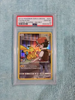 2019 Pikachu Secret 241/236 Pokemon Card Sun And Moon Cosmic Eclipse PSA 10 - Image 1