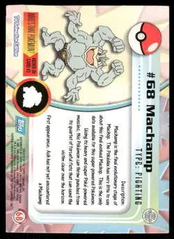 Pokemon Cards Machamp #68 Topps Trading Cards Series 1 LP *1 - Image 2