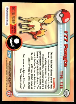 Pokemon Cards Ponyta #77 Topps Trading Cards Series 2 LP *1 - Image 2