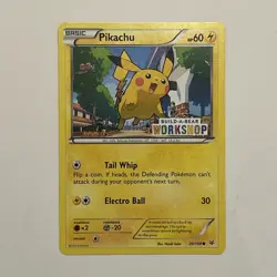 Pikachu 20/108 Build A Bear Stamped Promo Pokemon Card - Image 1