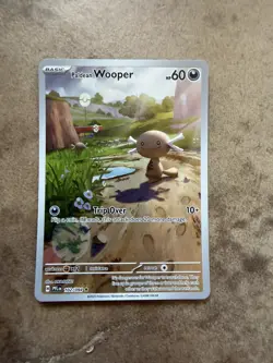 Pokemon Card Paldean Wooper 102/094 Phantasmal Flames Ilustration Rare NM-Mint - Image 1