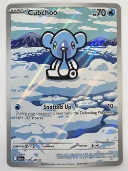 Pokemon Card Cubchoo Illustration Rare SV: Black Bolt 109/086 - Image 1