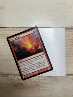 Magic The Gathering Searing Blaze, Instant + Protective Cover - Image 1