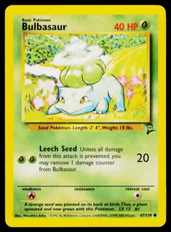 Bulbasaur Normal #067/130 Common Pokemon Base Set 2 MP - Image 1