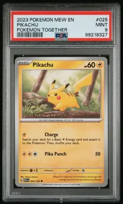 2023 POKEMON MEW EN-151 POKEMON TOGETHER #025 PIKACHU PSA 9 MINT - Image 1