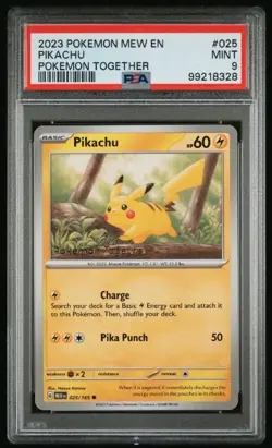 2023 POKEMON MEW EN-151 POKEMON TOGETHER #025 PIKACHU PSA 9 MINT - Image 3