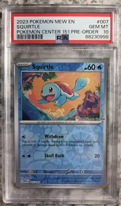Squirtle Pokemon Center Exclusive 151 PSA 10 GEM MINT Stamped Promo SVP 007/165 - Image 1
