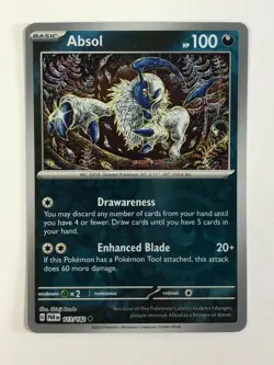 Pokemon TCG Paradox Rift Reverse Holographic Absol 113/182 Near Mint - Image 1