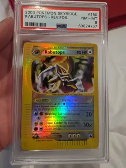 Pokemon Skyridge Kabutops Crystal Reverse Holo Psa 8 - Image 1