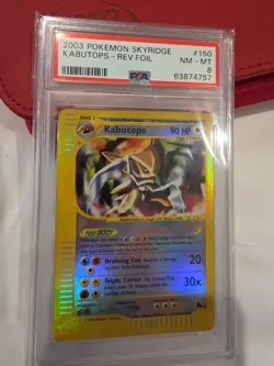 Pokemon Skyridge Kabutops Crystal Reverse Holo Psa 8 - Image 2