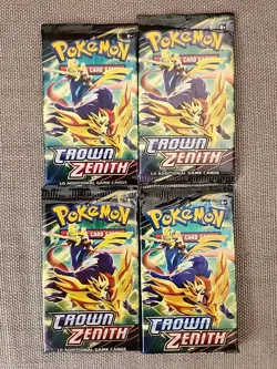 4x Pokemon TCG Crown Zenith Booster Pack - New Sealed Lot - Image 1