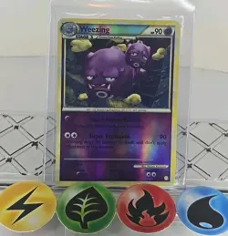 Pokemon TCG Weezing 34/123 HeartGold Soulsilver Reverse Holo 2010 LP - Image 1