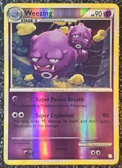 Pokemon TCG Weezing 34/123 HeartGold Soulsilver Reverse Holo 2010 LP - Image 2