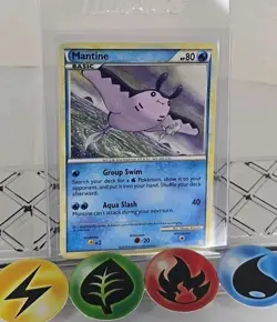 Pokemon TCG Mantine 45/123 HeartGold SoulSilver 2010 LP - Image 1
