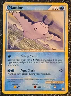 Pokemon TCG Mantine 45/123 HeartGold SoulSilver 2010 LP - Image 2
