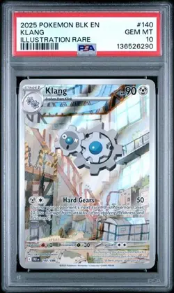 2025 POKEMON BLK EN-BLACK BOLT ILLUSTRATION RARE #140 KLANG PSA 10 - Image 1