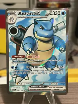 Pokemon Blastoise EX 184/165 Scarlet and Violet 151 Ultra Rare Full Art NM - Image 1