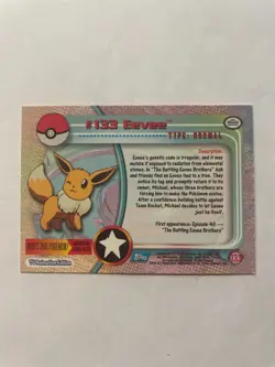 1999 Topps Pokemon TV Animation Edition #133 Eevee Foil - Image 2