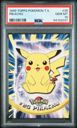 1999 TOPPS POKEMON TV #25 PIKACHU PSA 10 - Image 1