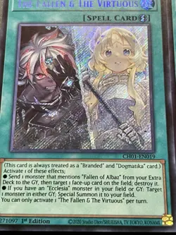 3x The Fallen & The Virtuous | CH01-EN019 | Secret Rare | HOLO BLEED! | YuGiOh! - Image 2