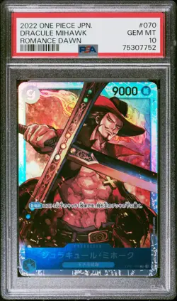 2022 ONE PIECE JAPANESE OP01-070 DRACULE MIHAWK PSA 10 ROMANCE DAWN #70 - Image 1