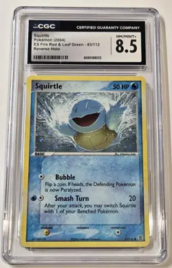 Squirtle Pokemon 2004 EX Fire Red & Leaf Green Reverse Holo #83 CGA 8.5 Mint+ - Image 3