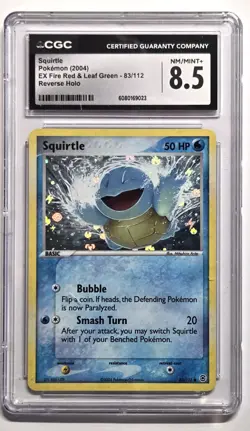 Squirtle Pokemon 2004 EX Fire Red & Leaf Green Reverse Holo #83 CGA 8.5 Mint+ - Image 4