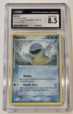 Squirtle Pokemon 2004 EX Fire Red & Leaf Green Reverse Holo #83 CGA 8.5 Mint+ - Image 5